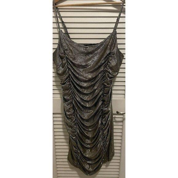 NWT Forever 21 Plus Lined Dress Size 3X Gold Sequin Adjustable Strap Party - Picture 1 of 8